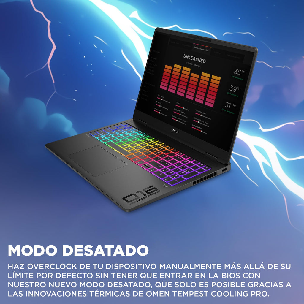 HP OMEN MAX – Gaming Laptop 16" OLED 240Hz (Ultra 9-275HX, 64GB RAM, 1TB, NVIDIA GeForce RTX 5090 24GB, WiFi 7, Windows 11) Black – Spanish QWERTY Keyboard