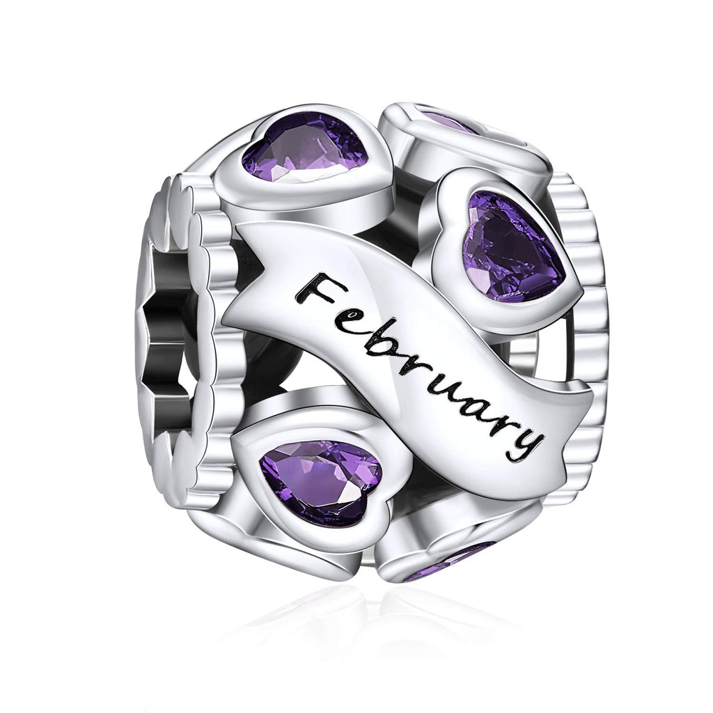 NINGAN Missangas de prata de lei 925 com pedra natal para pulseiras e colares com zircónia cúbica 5A, aniversário, dia da mãe, presentes de joalharia para mulheres e meninas