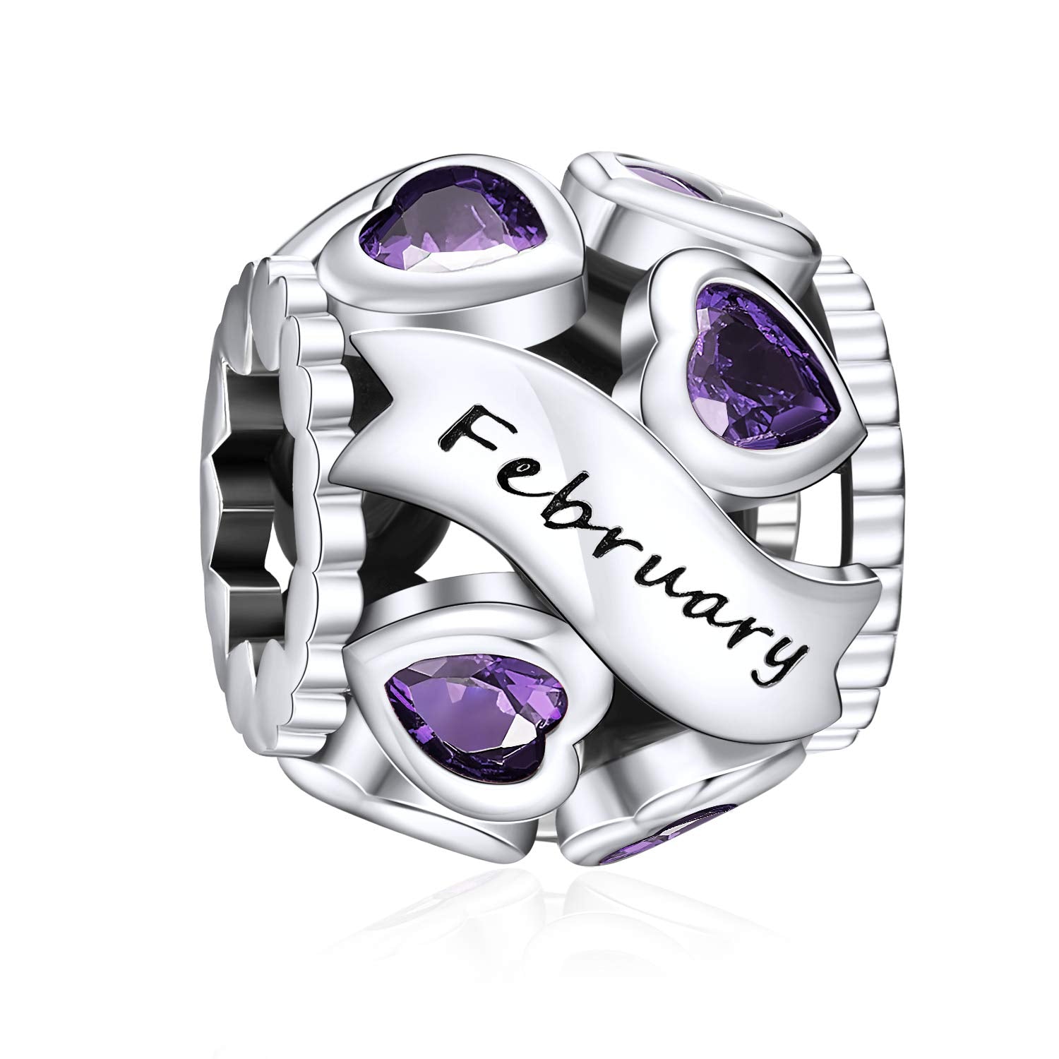 NINGAN Missangas de prata de lei 925 com pedra natal para pulseiras e colares com zircónia cúbica 5A, aniversário, dia da mãe, presentes de joalharia para mulheres e meninas