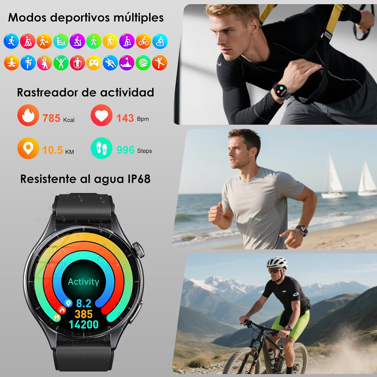 Smart Watch with Uric Acid, 1.56 inch AMOLED Smartwatch with Bluetooth Calls, 24H Heart Rate and SpO2 Temperature Sleep Sports Watch for Android iOS