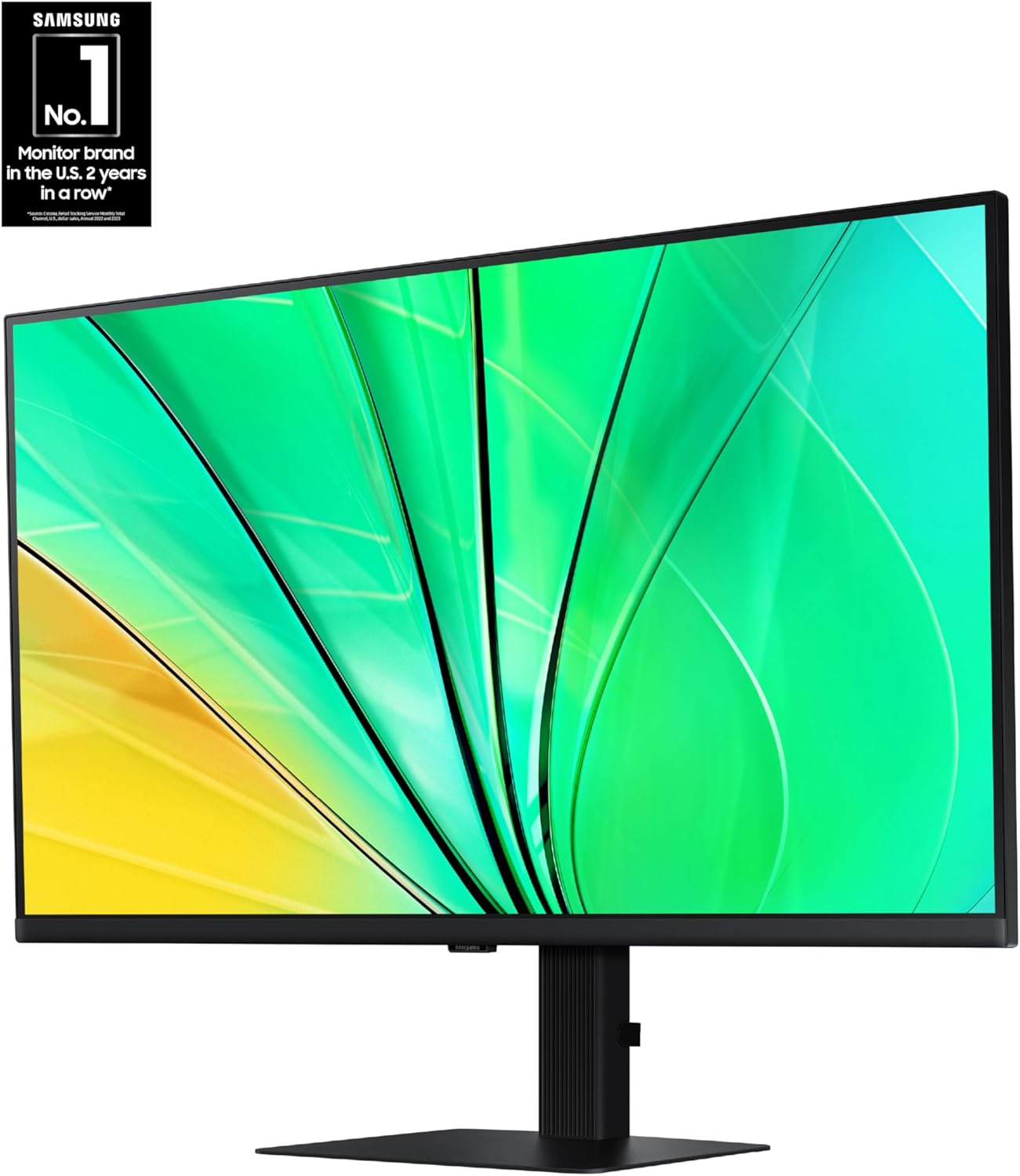 SAMSUNG 32" ViewFinity S6 (S60D) Series QHD High Resolution Computer Monitor, 100Hz, HDR10, Multiple Ports w/ HDMI, DisplayPort, USB-A, Easy Setup, Height Adjustable Stand, LS32D606EANXGO, 2024