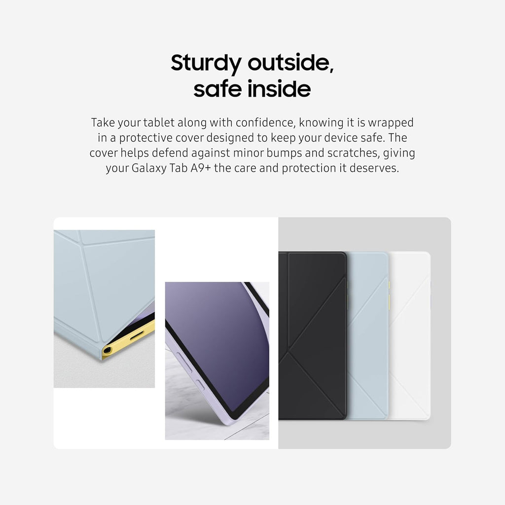 SAMSUNG Galaxy Tab A9+ Book Cover, Tablet Protector Case, Foldable Stand with Landscape and Portrait Modes, Protective Against Bumps and Scratches, Auto Screen On/Off, US Version, Black - Khaki