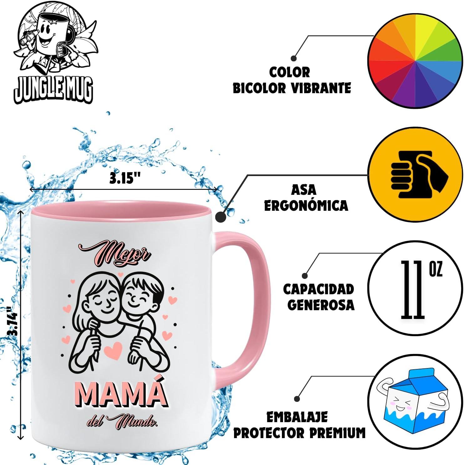Jungle Mug Presente dia da mãe | caneca dia da mãe | melhor mãe do mundo | presente mãe | presente para o dia da mãe | caneca mãe | presentes dia da mãe