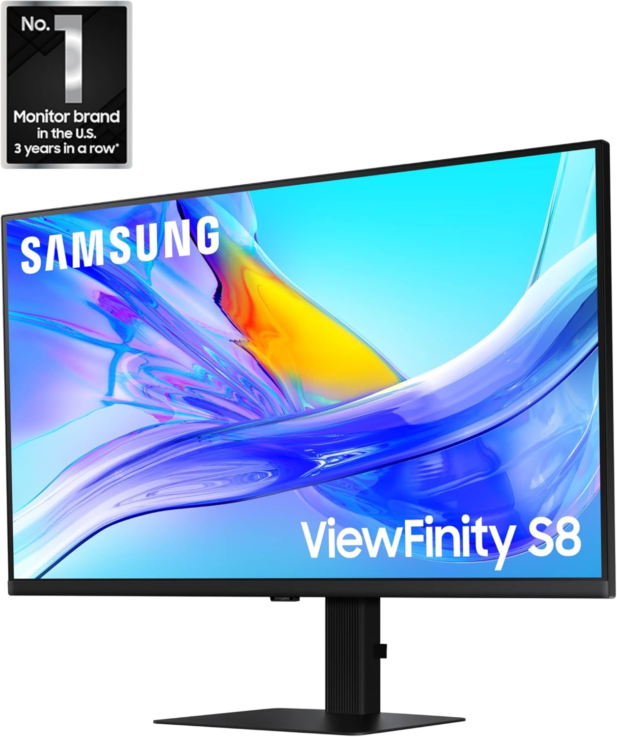 Samsung 32” ViewFinity S8 (S80UD) 4K UHD IPS HDR10 High Resolution Monitor, USB-C, Height Adjustable Ergonomic Stand, Built-in KVM Switch, Intelligent Eye Care, LS32D800UBNXGO, 2025