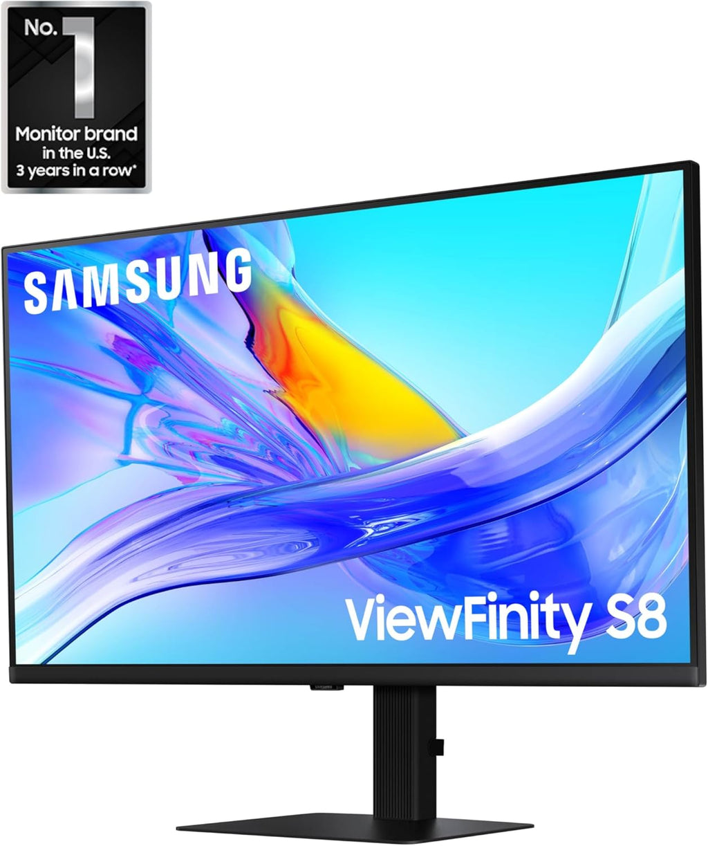 Samsung 32” ViewFinity S8 (S80UD) 4K UHD IPS HDR10 High Resolution Monitor, USB-C, Built-in Speakers, Ergonomic Stand, Built-in KVM Switch, Intelligent Eye Care, LS32D808UBNXGO, 2025