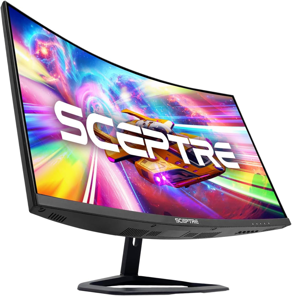 Sceptre New Curved 24.5-inch Gaming Monitor up to 240Hz 1080p R1500 1ms DisplayPort x2 HDMI x2 Blue Light Shift Build-in Speakers, Machine Black 2025 (C255B-FWT240 Series)
