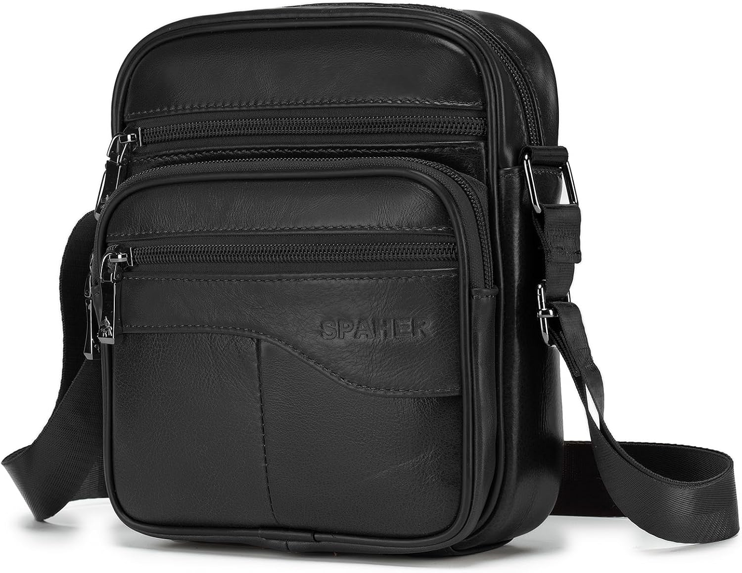 SPAHER - Mala de ombro para homem, tiracolo, de couro versátil, pequena tiracolo, para homem, bolsa, negócios, vintage, mochilas usadas, capas multifuncionais, malas de mão de viagem