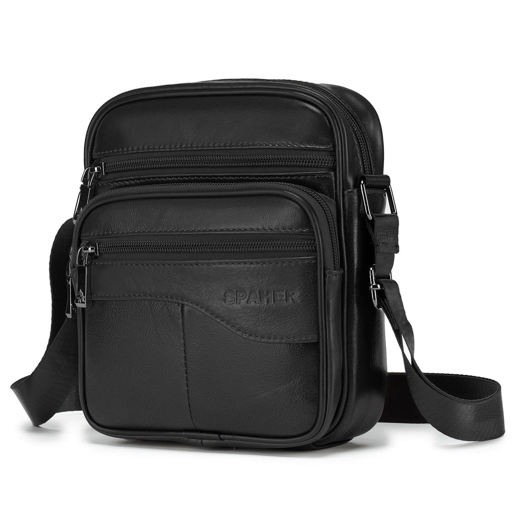 SPAHER - Mala de ombro para homem, tiracolo, de couro versátil, pequena tiracolo, para homem, bolsa, negócios, vintage, mochilas usadas, capas multifuncionais, malas de mão de viagem