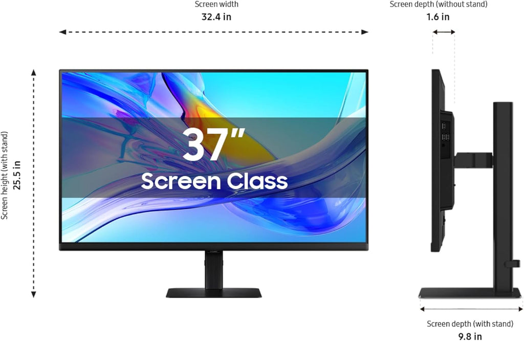 Samsung 37” ViewFinity S8 (S80UD) 4K UHD HDR10 High Resolution Monitor with USB-C and Ergonomic Design, Built-in KVM Switch, Intelligent Eye Care, LS37D800UANXZA, 2025