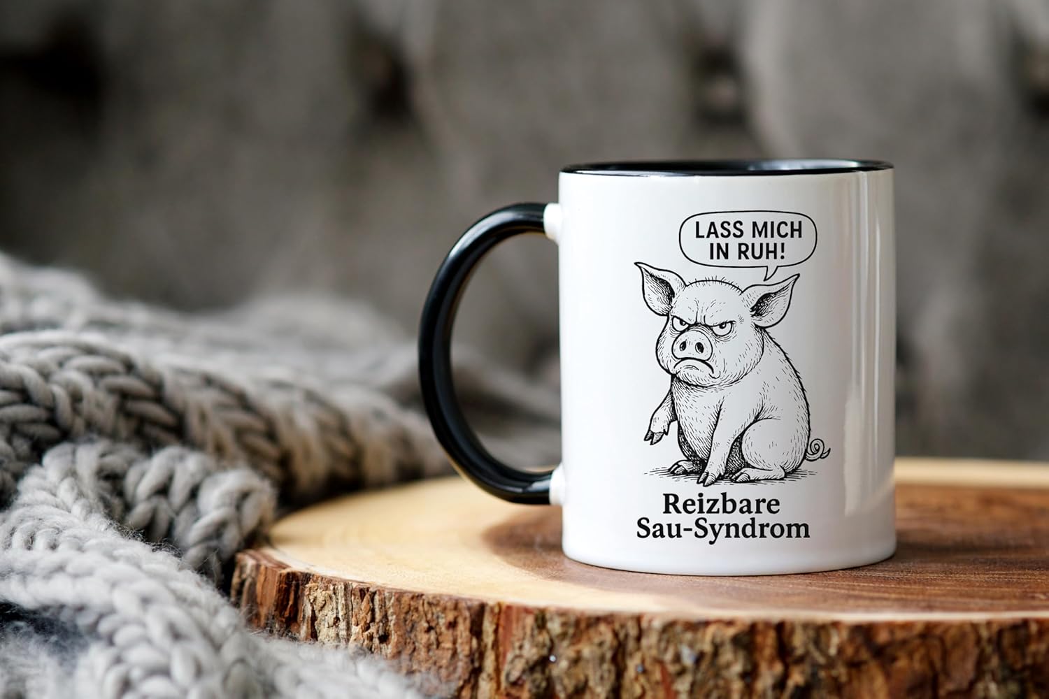 Jungle Mug Caneca divertida com porco | Caneca com síndrome de cerda irritável | Presente divertido para colegas, homens, mulheres, escritório, café e humor