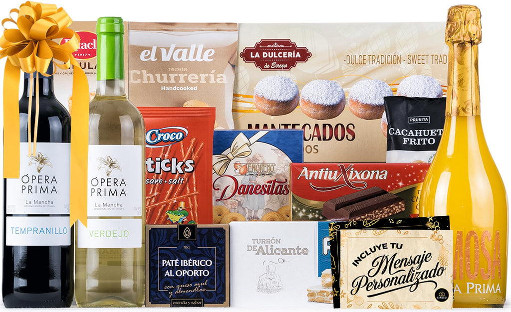 Gourmet Christmas Basket 2025 (Lot 201) · With Wine, Brut, Sweets and Sausages · Includes Customizable Card · Corporate, Family or Personal Gift · Ideal to Surprise This Christmas