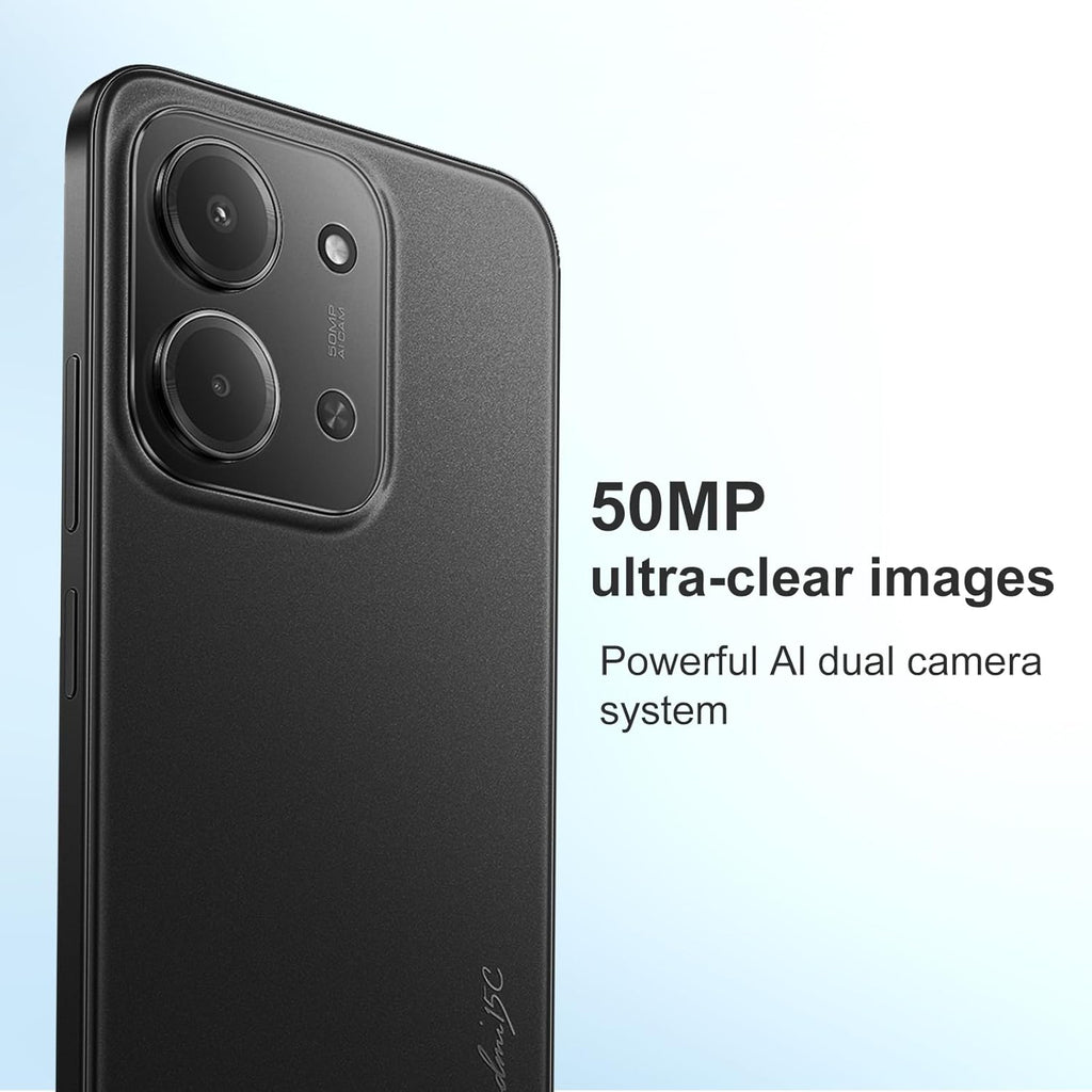 XIAOMI Redmi 15C Smartphone 4+256GB Pantalla de 6.9" 120Hz cámara IA de 50MP batería de 6000mAh Carga rápida de 33W procesador Octa-Core Negro(con Funda)