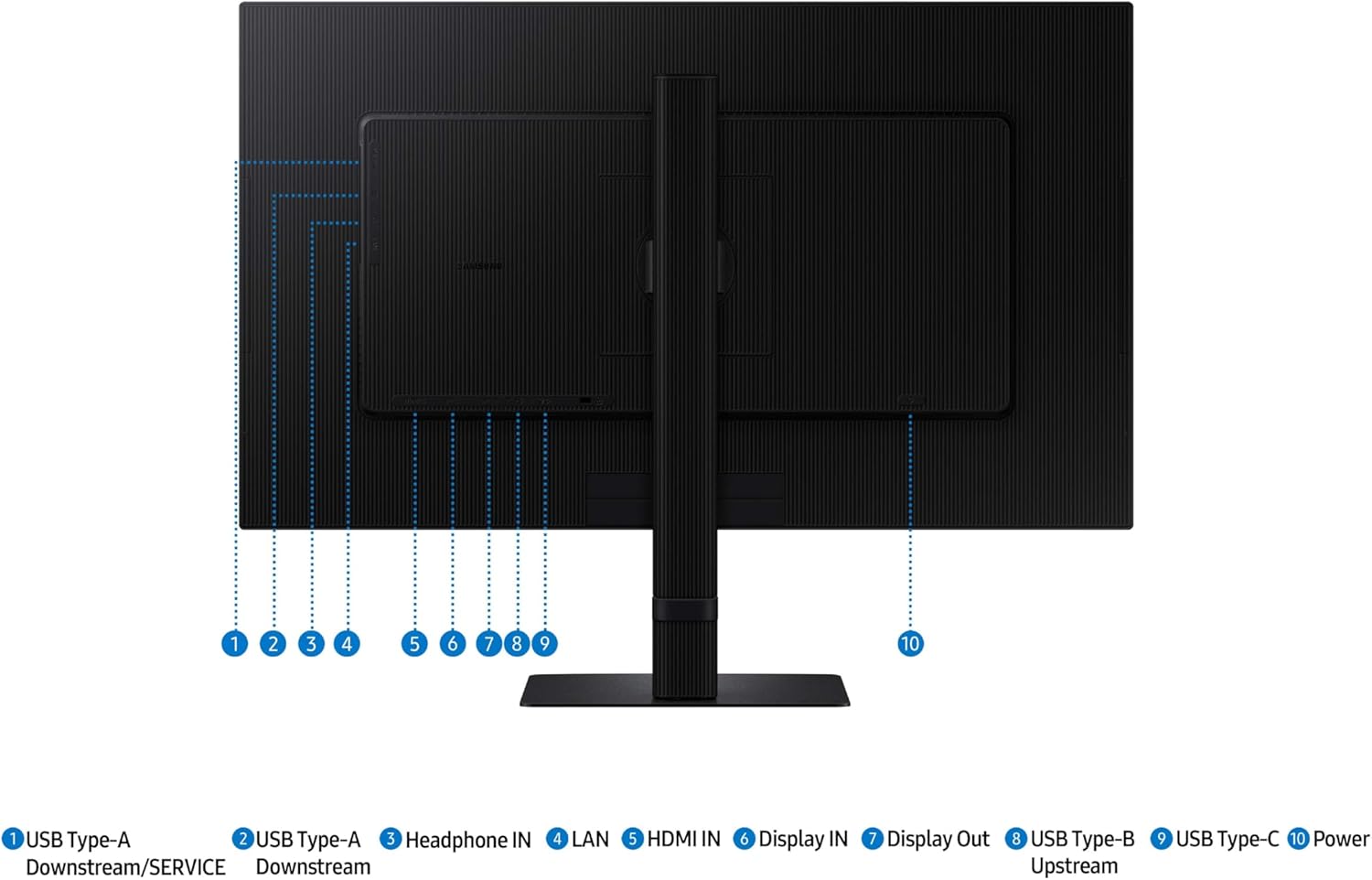 SAMSUNG 27" ViewFinity S6 (S60UD) Series QHD High Resolution Computer Monitor, 100Hz, HDR10, USB-C, Built-In LAN Port, Daisy Chain Support, Easy Setup, Height Adjustable Stand, LS27D606UANXGO, 2024