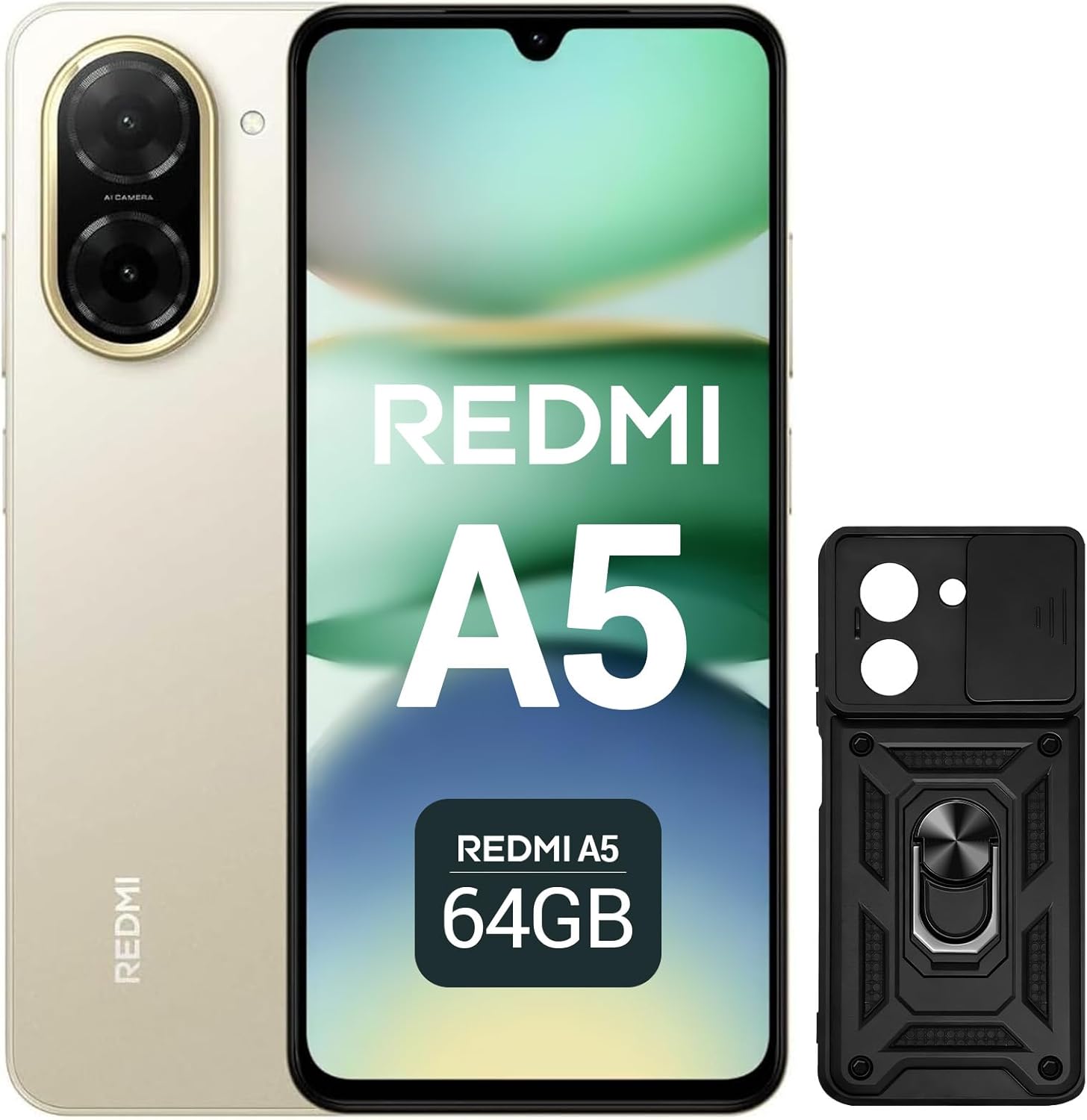 XIAOMI Redmi A5 Móvil 6.88" 120Hz, 64GB+3GB RAM - Cámara AI 32MP, Batería 5200mAh, Lector Huella, Procesador Octa-Core - Oro