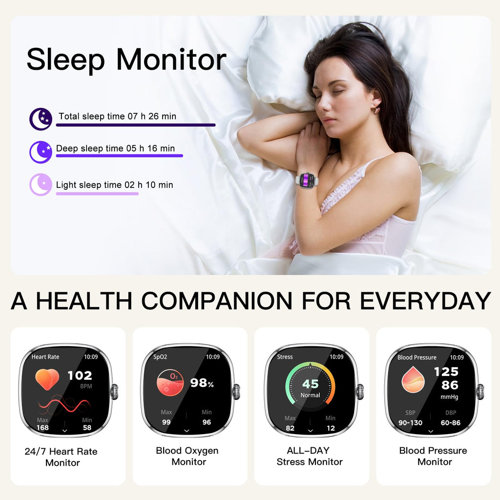 Women's Smart Watch with Call, Small Round 1.7 Inch AMOLED Smartwatch with Menstrual Cycle Monitoring, Heart Rate Monitor, Sleep, Oximeter, 100+ Modes Sports Bracelet Activity (Pink)