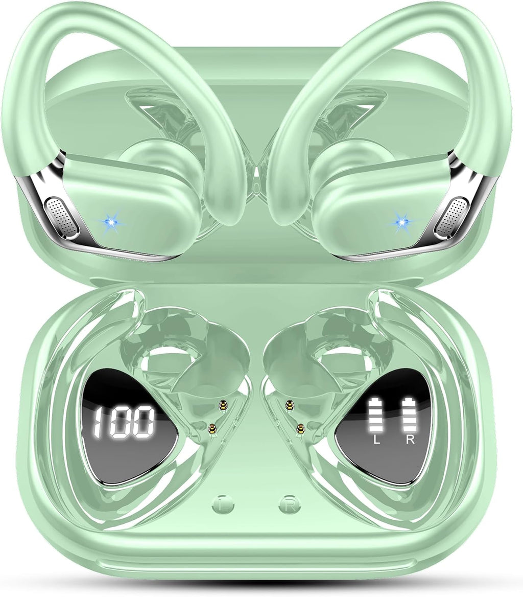 Bluetooth Headphones, 5.4 Sports Headphones, 50 Hours Wireless Earphones In Ear Noise Cancelling ENC and 4 HD Mic, IP7 Waterproof Earphones Without HiFi Stereo