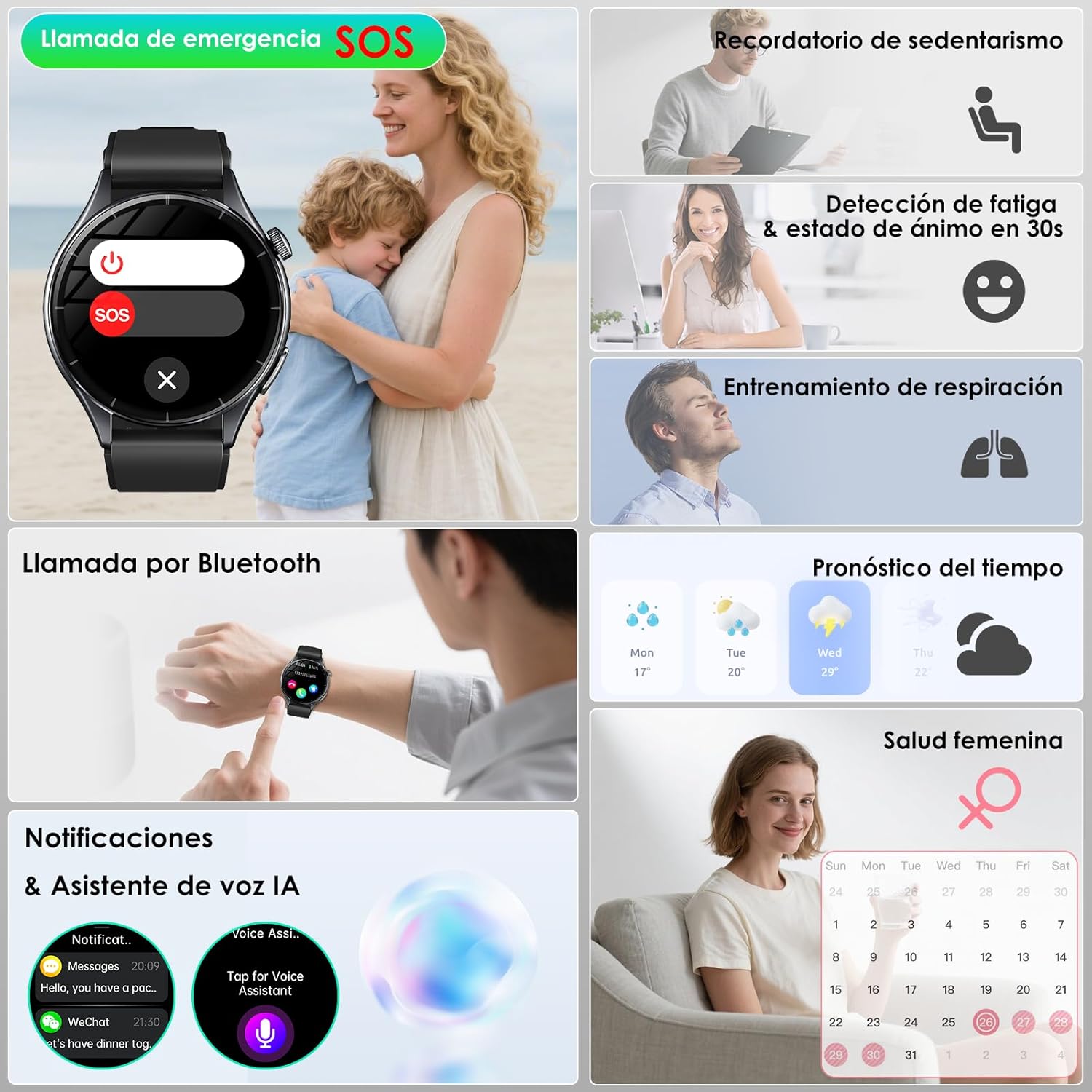 Smart Watch with Uric Acid, 1.56 inch AMOLED Smartwatch with Bluetooth Calls, 24H Heart Rate and SpO2 Temperature Sleep Sports Watch for Android iOS