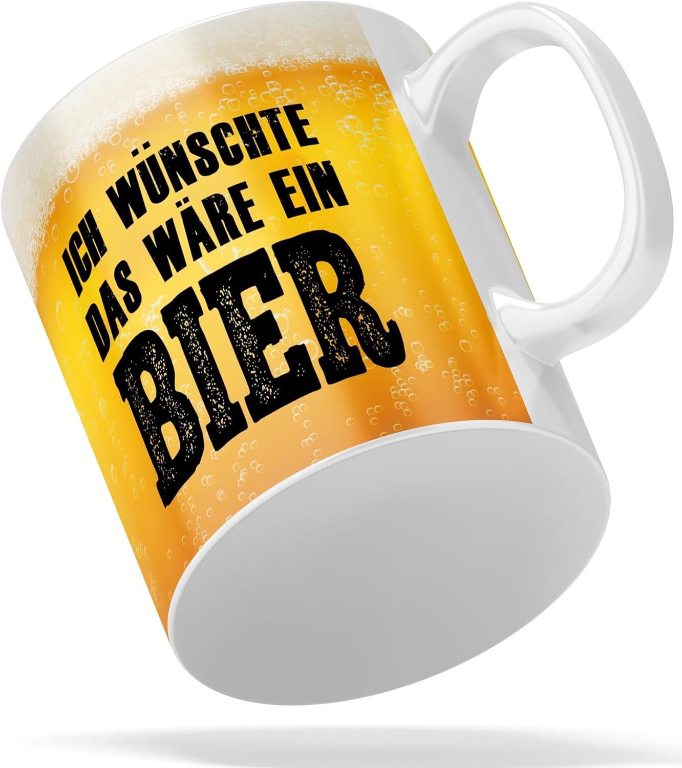 Jungle Mug Caneca com texto em alemão Ich wünschte das wäre das wäre das würer ein Bier - Vatertagsgeschenke für Papa, Herrengeschenk, Biergeschenke für Männer, Vatertag, Freunde und Kollegen