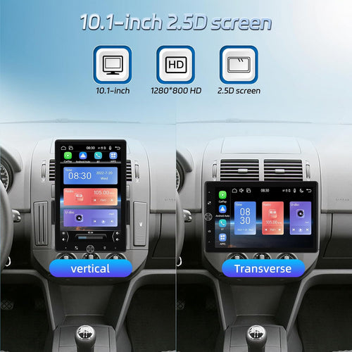 1 DIN Radio with Wireless Carplay & Android Auto Screen – 10.4 Inch Rotatable Car Radio Touch Screen with Mirror Link, FM Radio, USB/AUX/SD Input + Reverse Camera