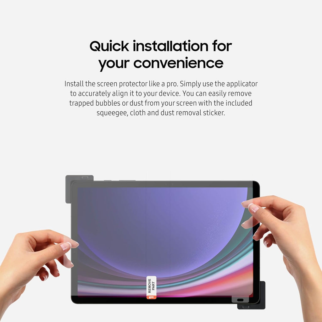 Samsung Galaxy Tab S10 FE+ Anti-Reflective Screen Protector for Galaxy Tab S10 FE+, Attachable Coating, Transparent