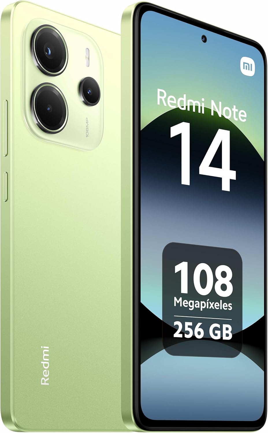 XIAOMI Redmi Note 14 - Smartphone de 8+256GB, Pantalla de 6.67" AMOLED FHD+ 120Hz, MediaTek Helio G99-Ultra, cámara de 108MP, TurboCharge 33W, 5500 mAh, Cargador no Incluido, Verde (Versión ES)