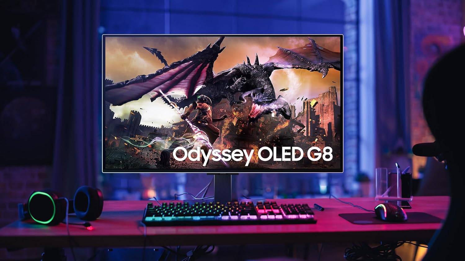 Samsung 32" Odyssey OLED G8 (G80SD) Series 4K UHD Smart Gaming Monitor w QD-OLED, 240Hz 0.03ms, G-Sync Compatible, Glare-Free Display, Sleek Metal Design, LS32DG800SNXZA, 3 Yr Warranty