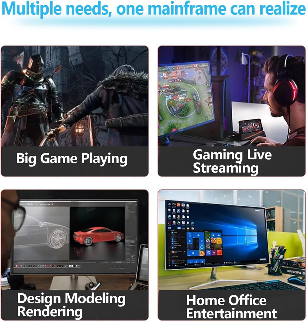 Desktop Computers,32G RAM,1TB NVMe SSD,Core i5-12400F,RTX 3050 6G,Prebuilt Gaming PC,Tower Computer Gamer,Work,VR,4K,Home and Business WiFi 6 White