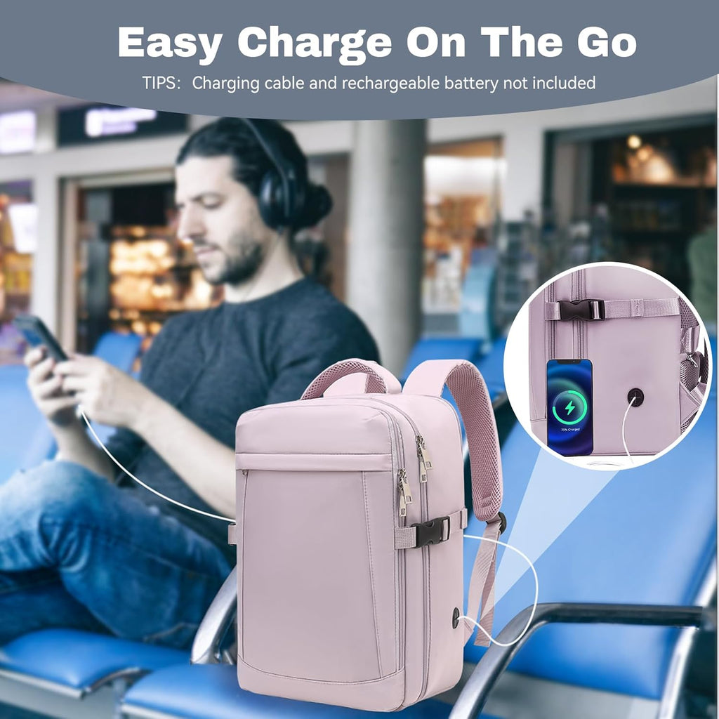 Mochila Viaje Cabina Avion 40x20x25 Mochila Viaje para Ryanair Equipaje de Mano Bolsa de Viaje Cabina Travel Backpack Repelente al Agua con Bolsillo Antirrobo y Lateral