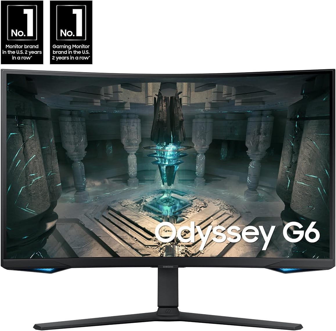 Samsung 32" Odyssey QHD G65B Curved Gaming Monitor, 240Hz, 1ms (GTG), HDR 600, Gaming Hub, 1000R, AMD FreeSync Premium Pro, LS32BG652ENXGO