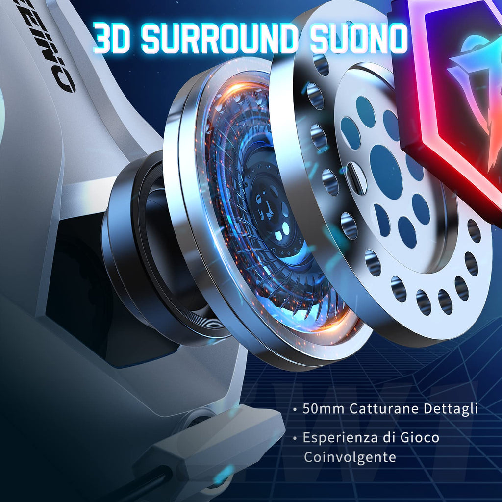 Gaming headset, gaming headset with rotating microphone, RGB light, premium stereo, lightweight comfortable earmuffs, for PS4 PS5 Xbox PC Switch Tablet Laptop 