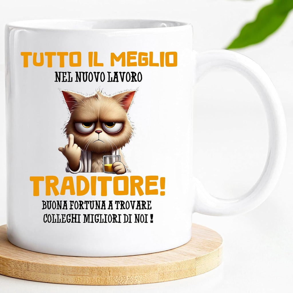 Jungle Mug Caneca de despedida para colega | Caneca divertida traidor | presente adeus para colega | caneca de trabalho | presente de reforma para homem | Caneca divertida para escritório | Presente