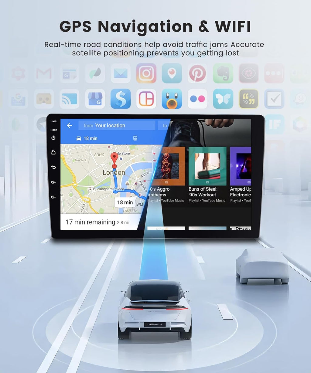 4G+64G Wireless Carplay Android 13 Car Radio for Ford Focus Mk2 Mk3 Exi MT 2 3 2004-2011 9 Inch with Android Auto Navi GPS WiFi Bluetooth FM/RDS/Dab/DVR/SWC Rear Camera