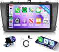 2G+64G Wireless Carplay Android Car Radio for Toyota Avensis 3 T27 2008-2015 9 Inch Car Radio 2 Din with Android Auto GPS Navi WiFi Mirror Link Bluetooth FM/RDS EQ/USB/SWC Rear Camera