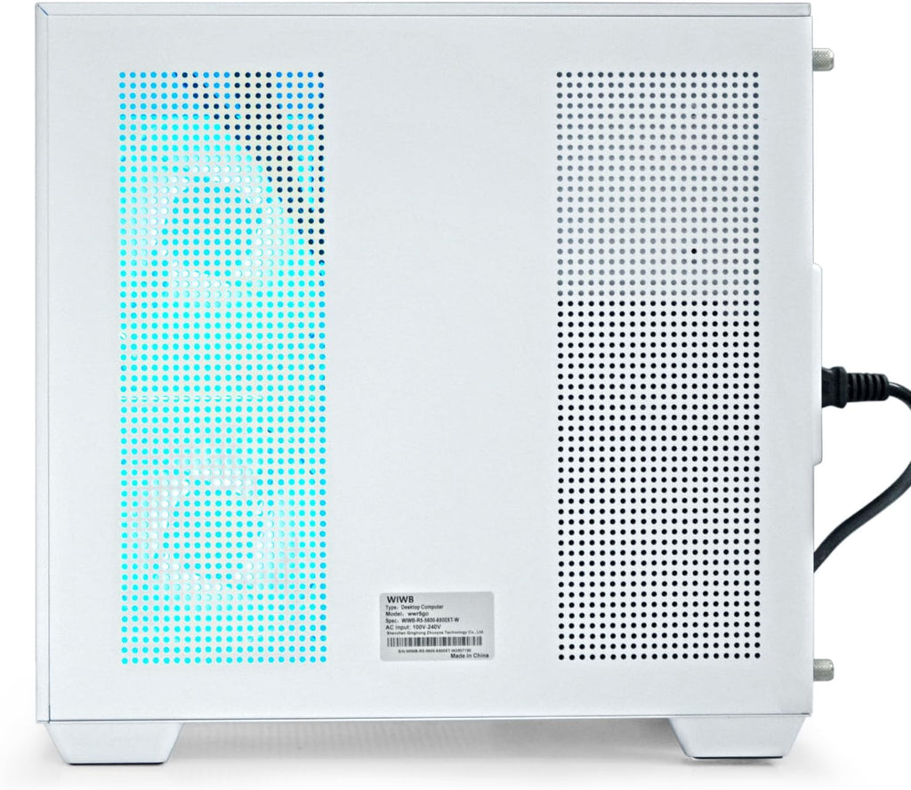 Gaming PC Desktop Computer - Ryzen 5 5600, Radeon RX 6500XT 4GB, 16GB DDR4 RAM, 1TB NVME SSD, Prebuilt Tower Computer (White)