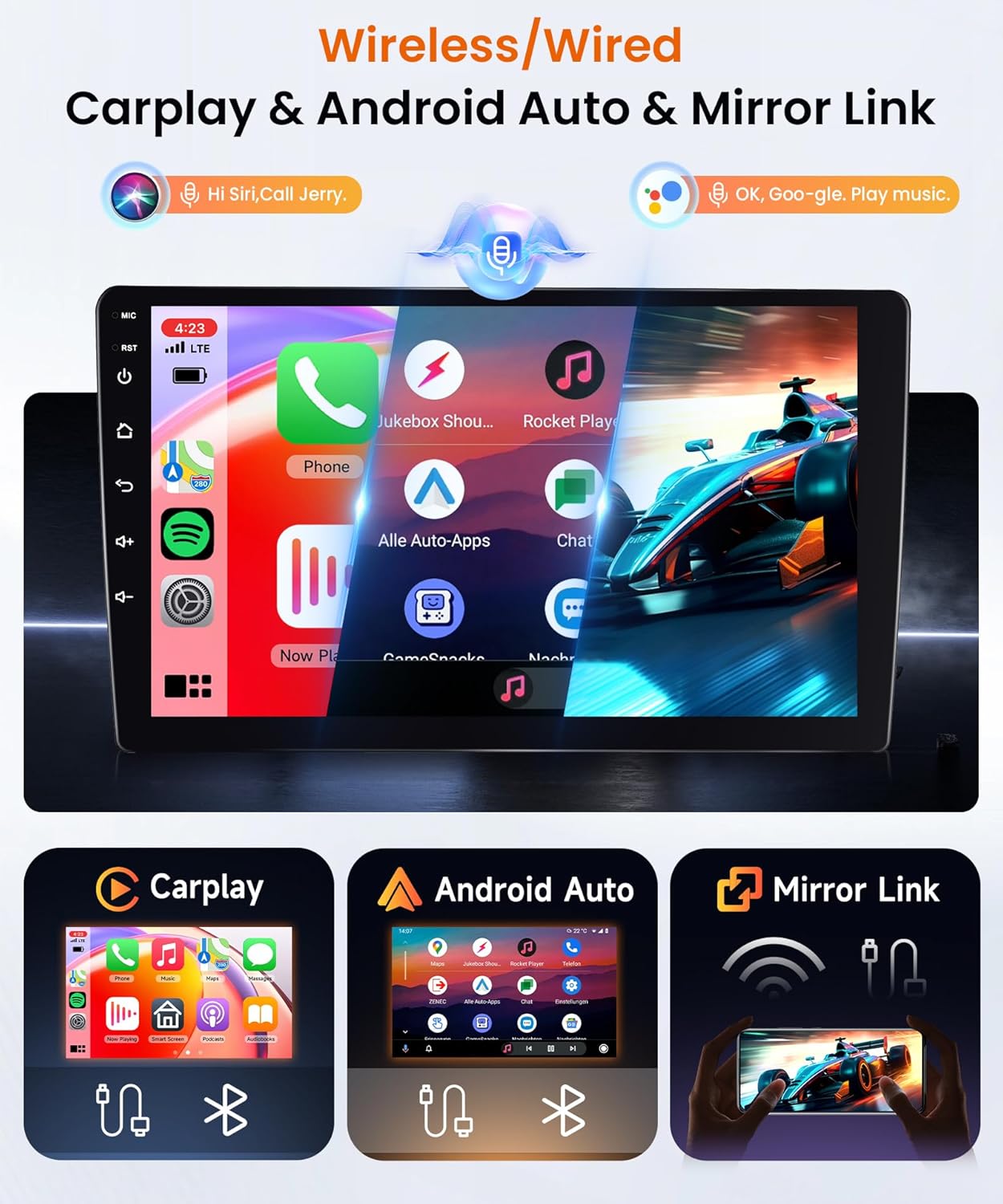 6G+128G 8 Core Inalámbrico Carplay Android Radio Coche para Honda CRV CR-V 3 2007-2011 9 Pulgadas Touchscreen Radio Coche Android Auto GPS Navi WiFi Mirror Link Bluetooth FM/RDS/DSP/SWC Cámara Trasera