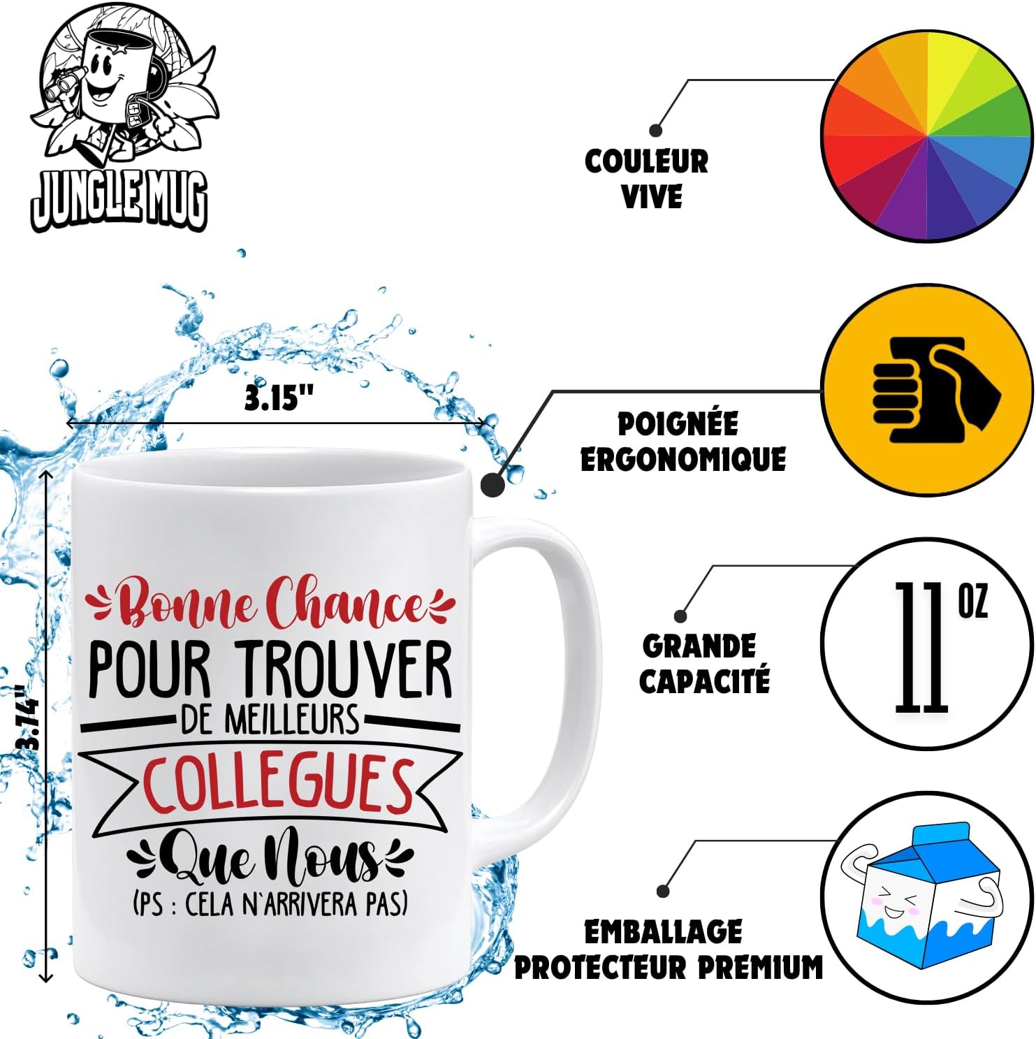 Jungle Mug Presente colega de trabalho | Boa sorte para encontrar melhores colegas do que nós | Caneca presente colega de trabalho | Caneca de trabalho - Iniciar colega