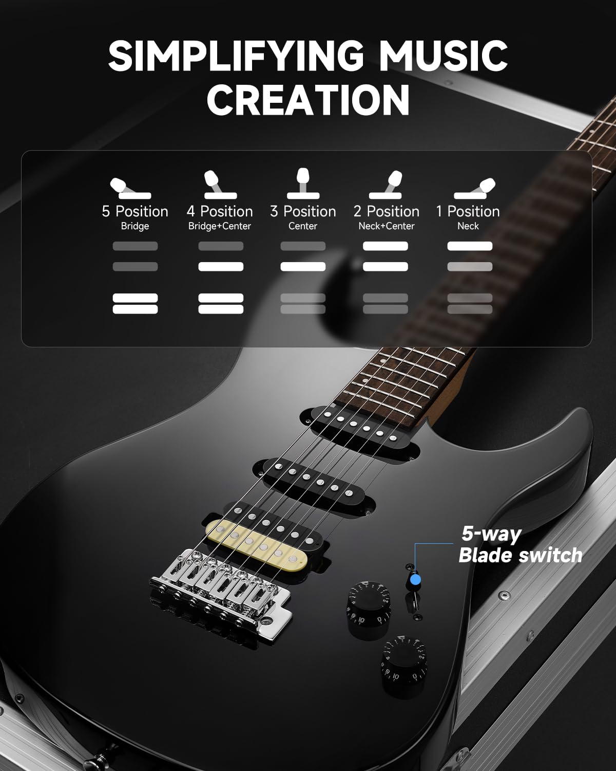 Donner DMT-66 39 polegadas guitarra elétrica de tamanho completo para iniciantes, kit de guitarra elétrica com capa preta roxa