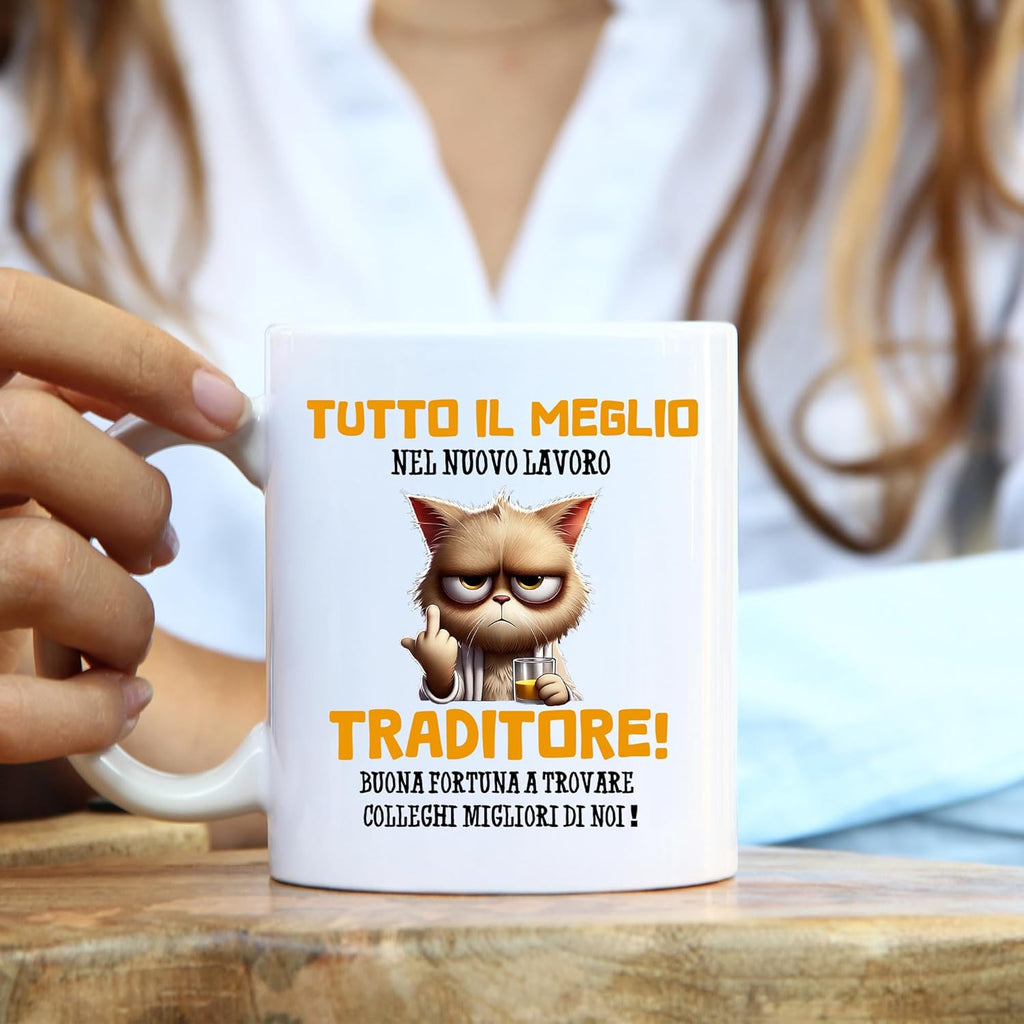 Jungle Mug Caneca de despedida para colega | Caneca divertida traidor | presente adeus para colega | caneca de trabalho | presente de reforma para homem | Caneca divertida para escritório | Presente