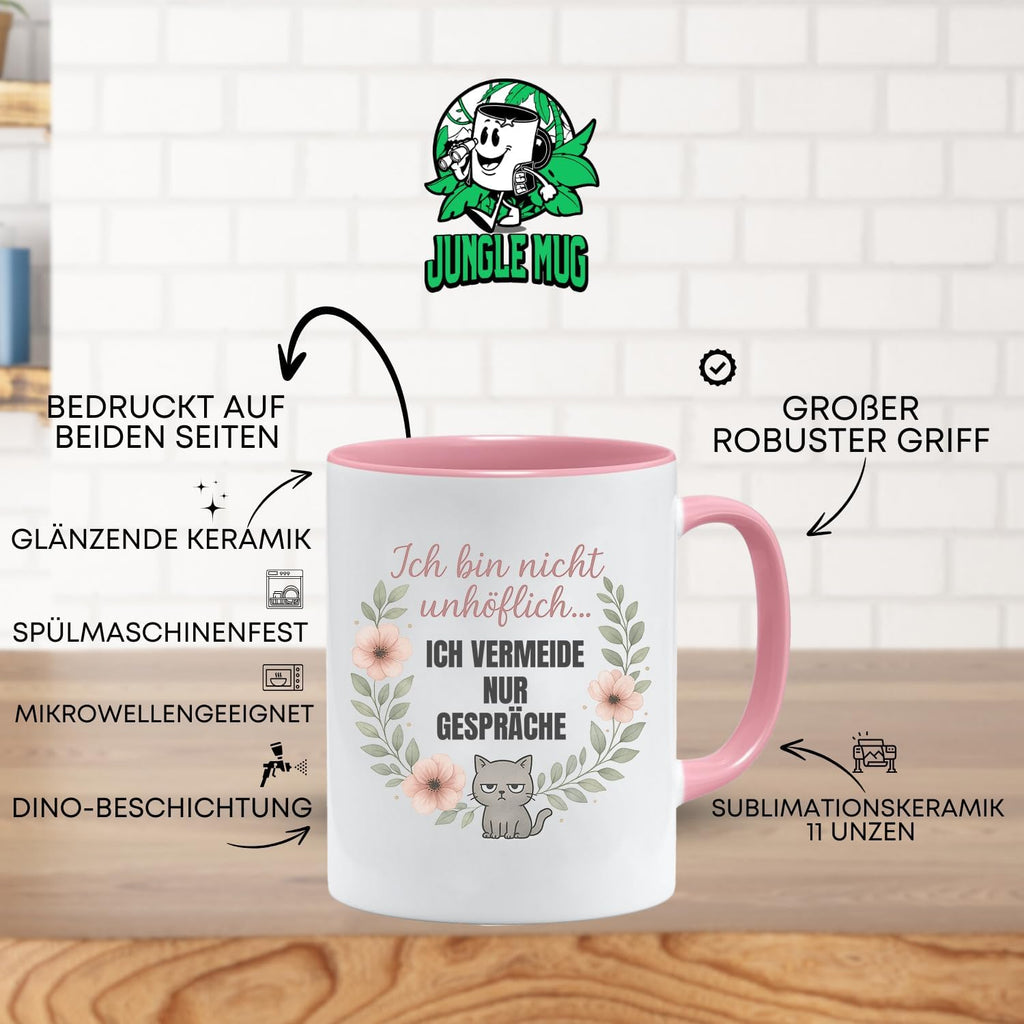 Jungle Mug – Caneca de gato não sou rude | Presente divertido escritório colega amigo | Dito para manhã muffel e humor no escritório