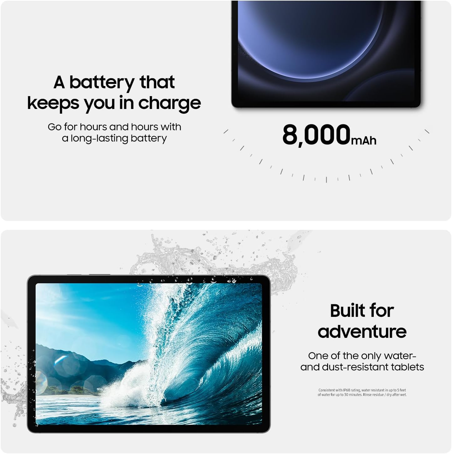 Samsung Galaxy Tab S9 FE 10.9” 256GB WiFi Android Tablet, Large Display, Long Battery Life, Powerful Processor, S Pen, 8MP Camera, Lightweight Durable Design,Expandable Storage,US Version,2023 Silver