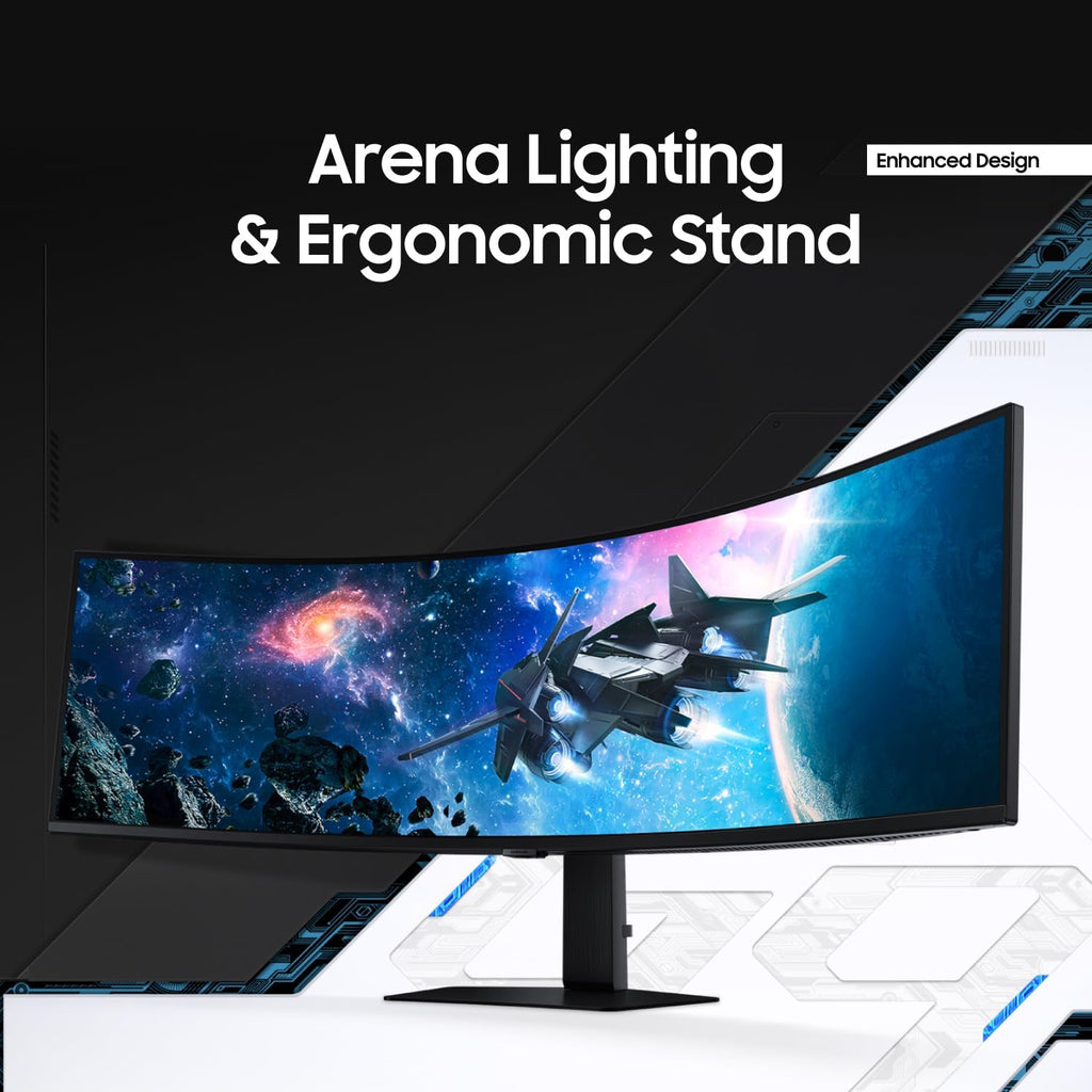 SAMSUNG 49" Odyssey G9 (G95C) Series DQHD 1000R Curved Gaming Monitor, 240Hz, 1ms(GtG), DisplayHDR 1000, AMD FreeSync Premium Pro, Eye Saver Mode, Auto Source Switch+, LS49CG950ENXZA, 2024