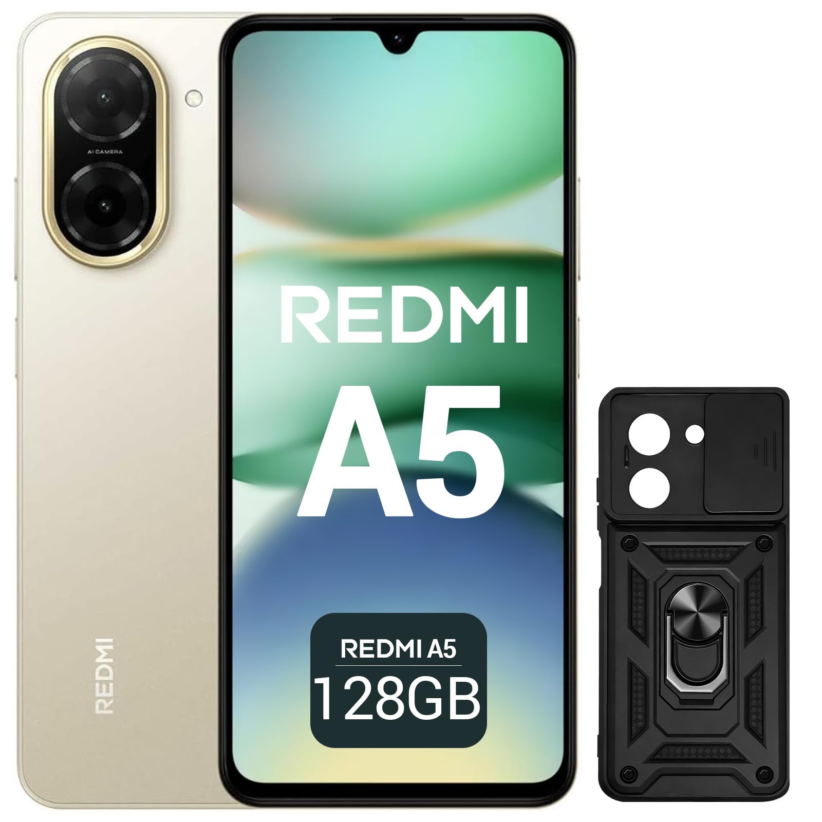 XIAOMI Redmi A5 Móvil 6.88" 120Hz, 64GB+3GB RAM - Cámara AI 32MP, Batería 5200mAh, Lector Huella, Procesador Octa-Core - Oro