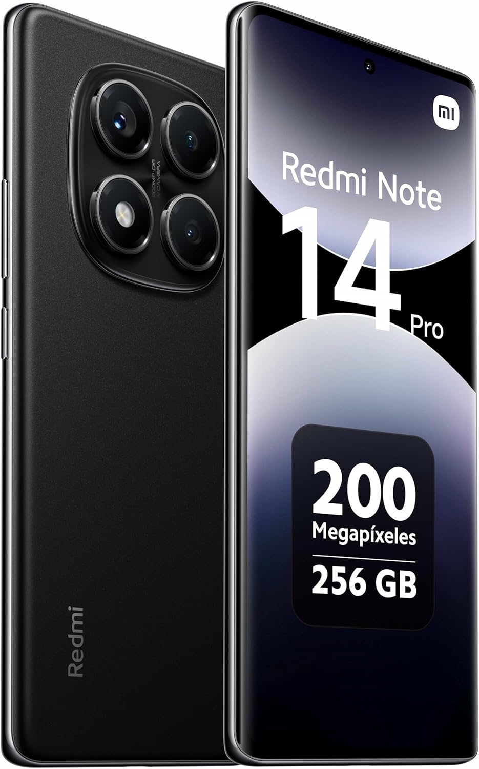 XIAOMI Redmi Note 14 Pro - Smartphone de 8+256GB, Pantalla de 6.67" AMOLED FHD+ 120Hz, MediaTek Helio G100-Ultra, cámara de 200MP, TurboCharge 45W, 5500 mAh, Cargador no Incluido, Negro (Versión ES)