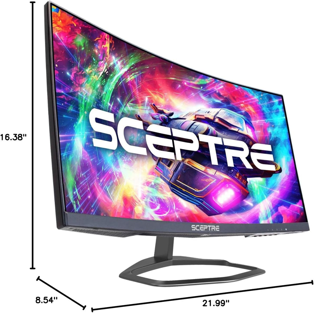 Sceptre New Curved 24.5-inch Gaming Monitor up to 240Hz 1080p R1500 1ms DisplayPort x2 HDMI x2 Blue Light Shift Build-in Speakers, Machine Black 2025 (C255B-FWT240 Series)