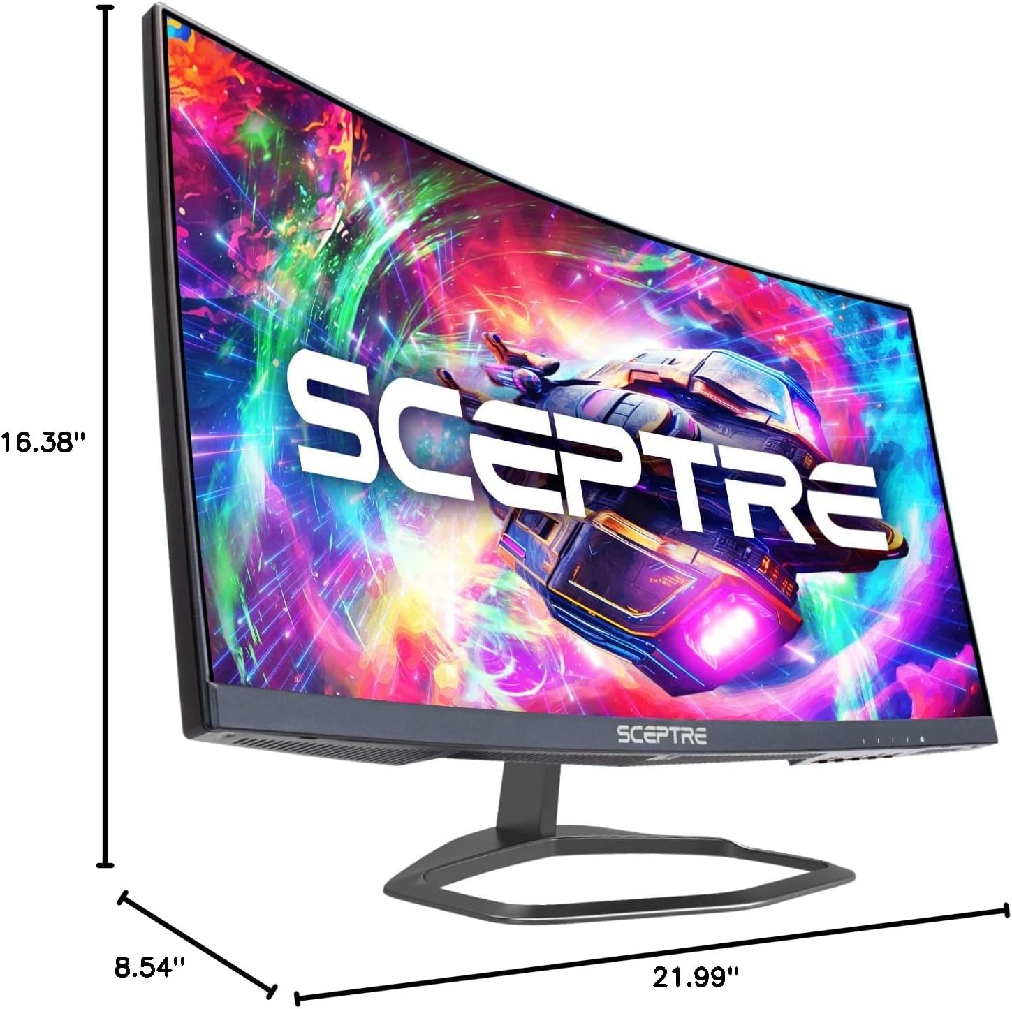 Sceptre New Curved 24.5-inch Gaming Monitor up to 240Hz 1080p R1500 1ms DisplayPort x2 HDMI x2 Blue Light Shift Build-in Speakers, Machine Black 2025 (C255B-FWT240 Series)