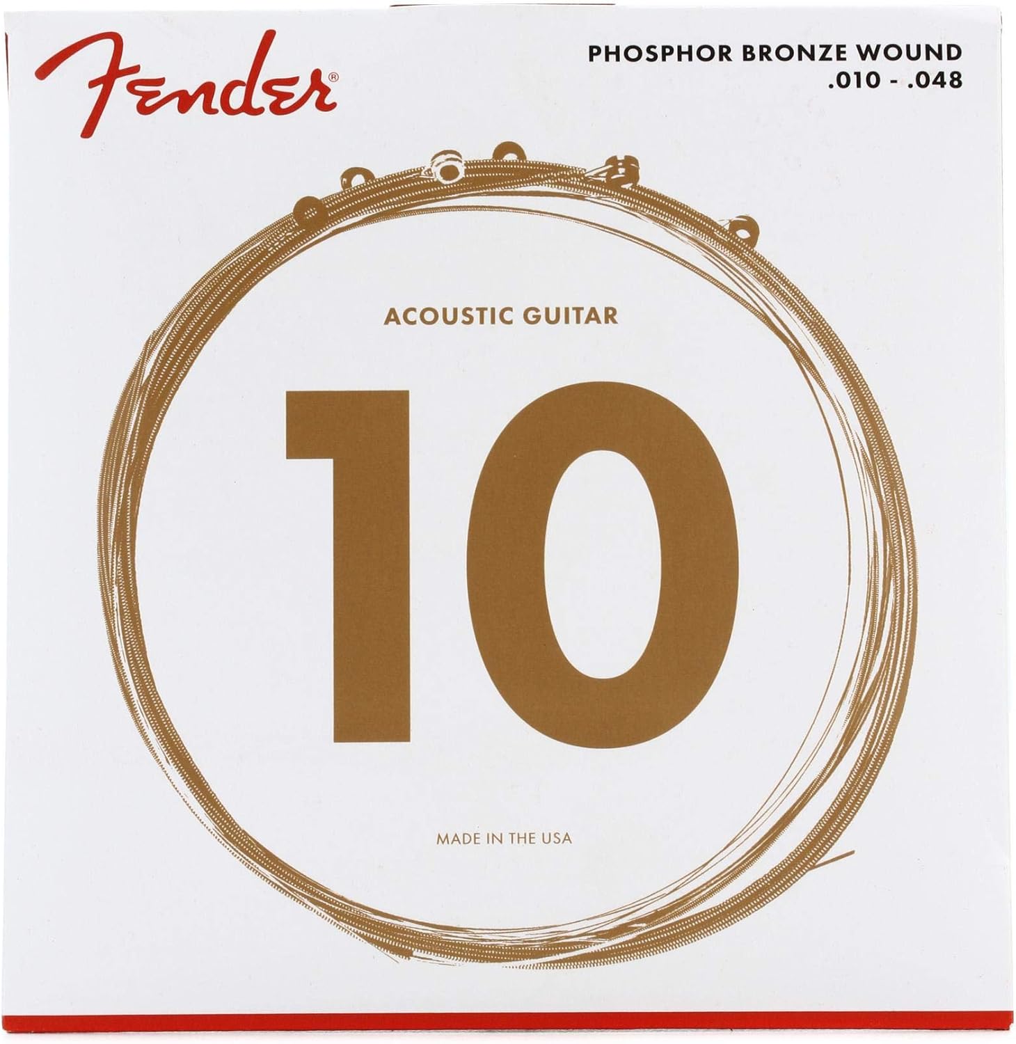 Fender Phosphor Bronze Acoustic Guitar Strings Ball End 60XL Extra Light - 10-48