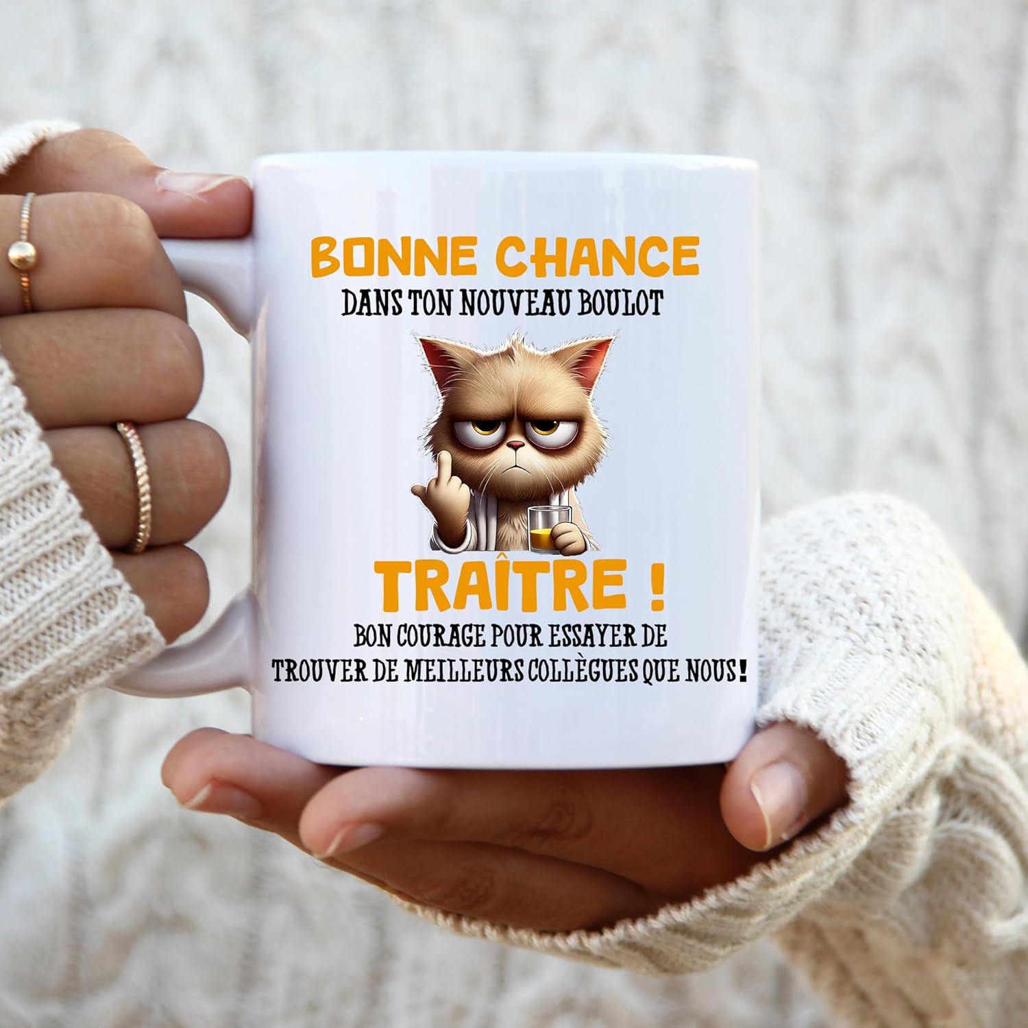 Jungle Mug Caneca do colega | presente divertido de início para colega | Boa sorte traidor! Caneca de humor preta | Caneca de presente para escritório, compatível com máquina de lavar louça e