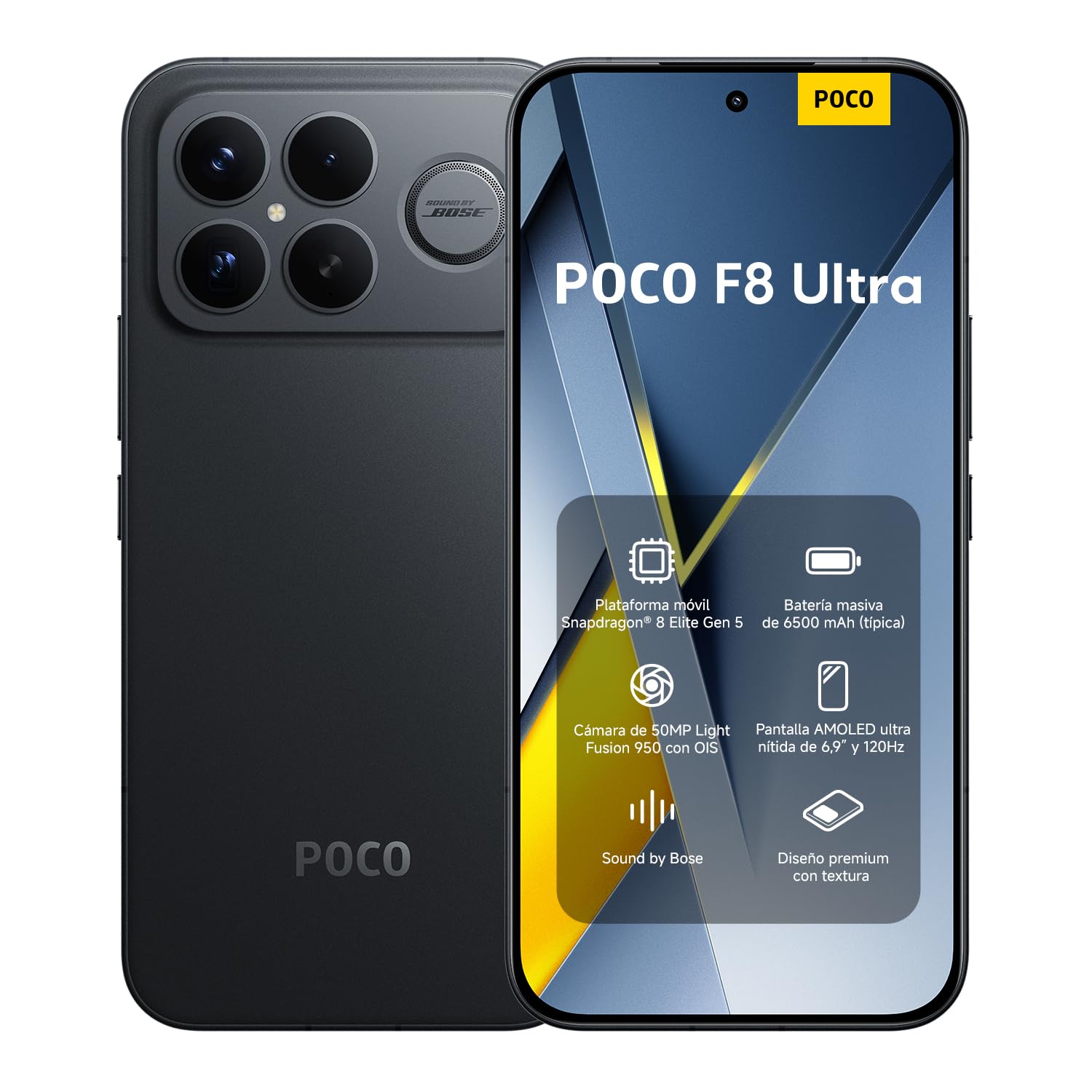 XIAOMI POCO F8 Ultra Smartphone 16+512GB, 6.85" 120Hz AMOLED Display, Snapdragon 8 Elite Gen 5, Hypercharge 100W Charging and 50W Wireless, Charger Not Included, Denim Blue (ES Version)