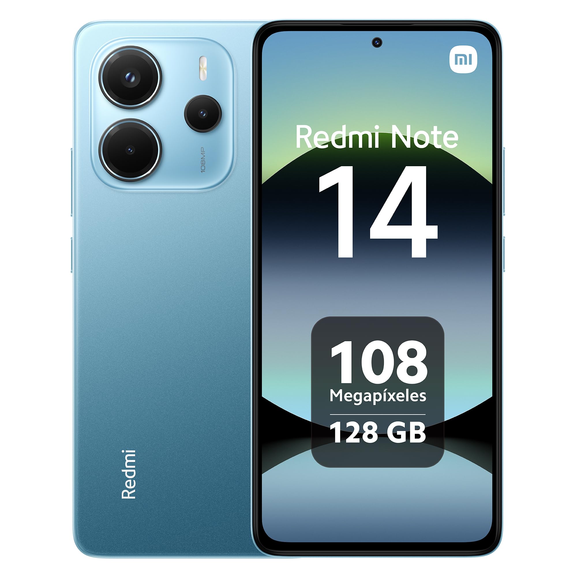 XIAOMI Redmi Note 14 - Smartphone de 8+128GB, Pantalla de 6.67" AMOLED FHD+ 120Hz, MediaTek Helio G99-Ultra, cámara de 108MP, TurboCharge 33W, 5500 mAh, Cargador no Incluido, Azul (Versión ES)