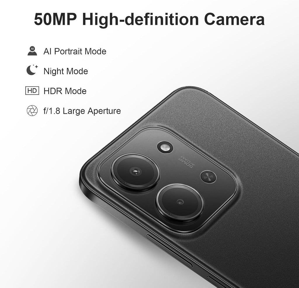 XIAOMI Redmi 15C Smartphone Móvil 4+128GB Pantalla de 6.9" 120Hz cámara IA de 50MP batería de 6000mAh Carga rápida de 33W procesador Octa-Core Negro